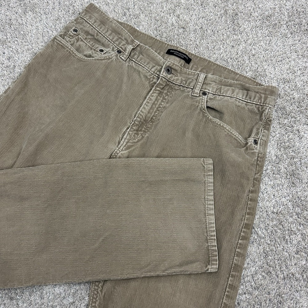 Banana Republic‎ Corduroy Pants Mens 35X32 Brown Chino Pima Cotton 5 Pocket